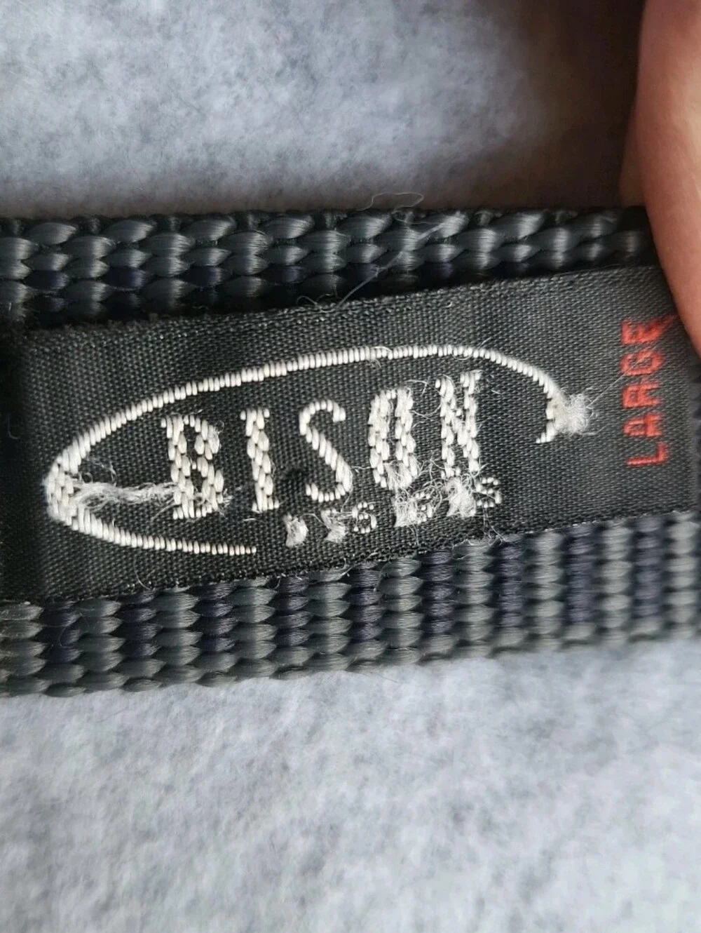 Bison Designs Webbed Belt Mens L Gray Nylon Tactical Military Outdoor USA Made